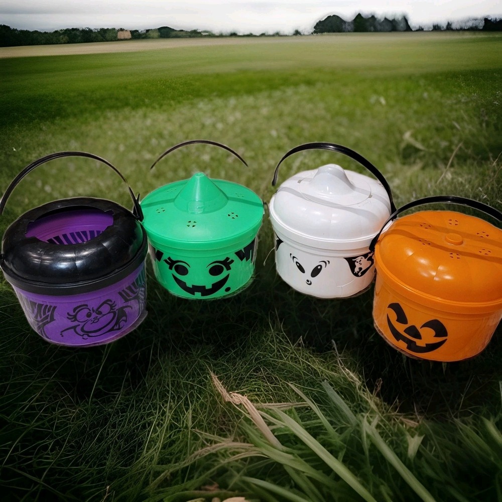 Vintage McDonald's Halloween Happy Meal Boo Buckets Set Of 4‎ *Read Description